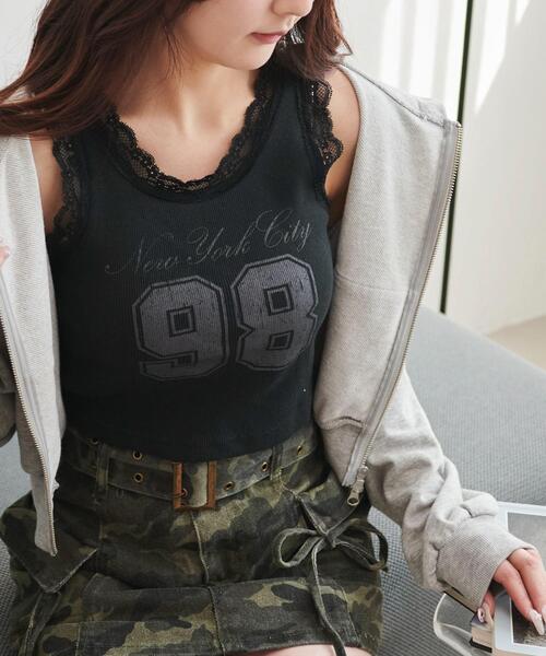 WEGO（ウィゴー）の「WEGO/グラフィックレースタンク（タンクトップ・レディース・ホワイト/ブラック/その他1・FREE）」の10枚目の写真