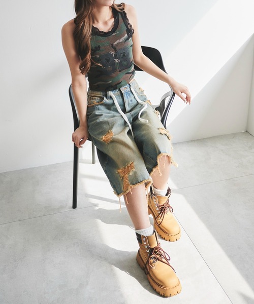 WEGO（ウィゴー）の「WEGO/グラフィックレースタンク（タンクトップ