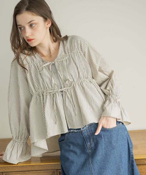 RETRO GIRL(レトロガール)の「アソートリボンBL(シャツ/ブラウス・レディース・オフホワイト/ブルー/ホワイト系その他・FREE)」の3枚目の写真