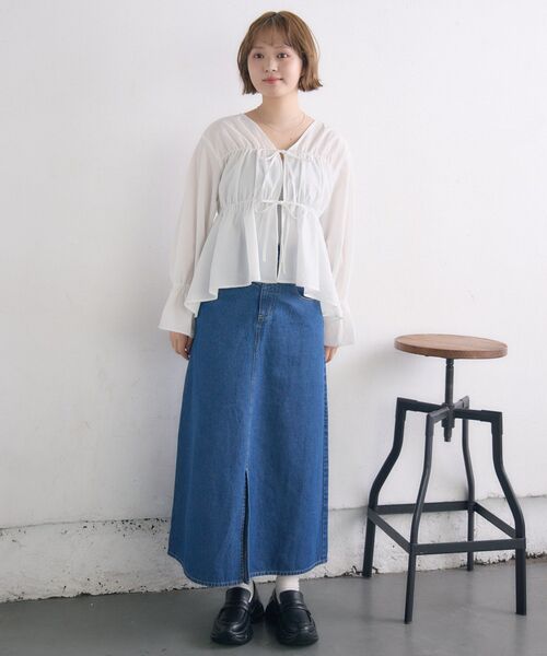RETRO GIRL(レトロガール)の「アソートリボンBL(シャツ/ブラウス・レディース・オフホワイト/ブルー/ホワイト系その他・FREE)」の17枚目の写真