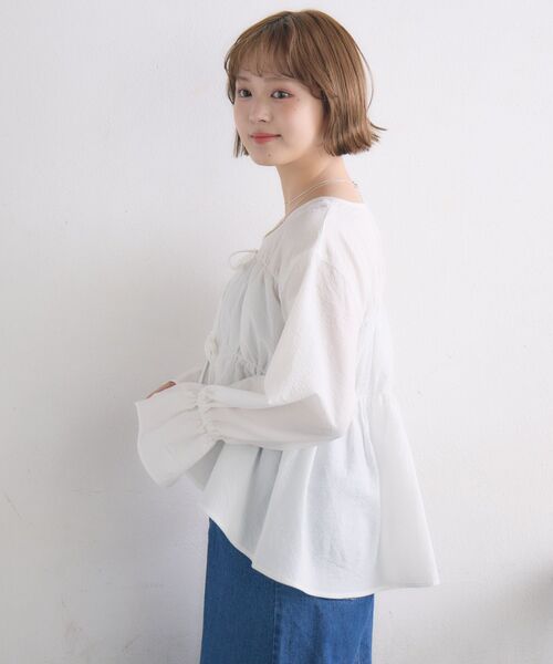 RETRO GIRL(レトロガール)の「アソートリボンBL(シャツ/ブラウス・レディース・オフホワイト/ブルー/ホワイト系その他・FREE)」の11枚目の写真