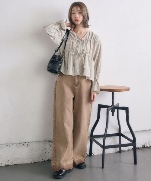 RETRO GIRL(レトロガール)の「アソートリボンBL(シャツ/ブラウス・レディース・オフホワイト/ブルー/ホワイト系その他・FREE)」の9枚目の写真