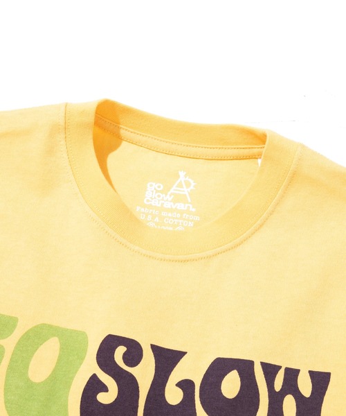 go slow caravan（ゴースローキャラバン）の「USA/C ヒッピーロゴ TEE（Tシャツ/カットソー・メンズ・イエロー/バイオレット/ホワイト・X-LARGE/LARGE/MEDIUM/SMALL）」の4枚目の写真