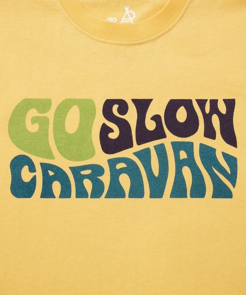 go slow caravan（ゴースローキャラバン）の「USA/C ヒッピーロゴ TEE（Tシャツ/カットソー・メンズ・イエロー/バイオレット/ホワイト・X-LARGE/LARGE/MEDIUM/SMALL）」の5枚目の写真