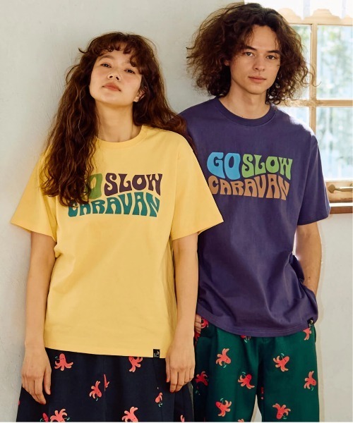 go slow caravan（ゴースローキャラバン）の「USA/C ヒッピーロゴ TEE（Tシャツ/カットソー・メンズ・イエロー/バイオレット/ホワイト・X-LARGE/LARGE/MEDIUM/SMALL）」の11枚目の写真