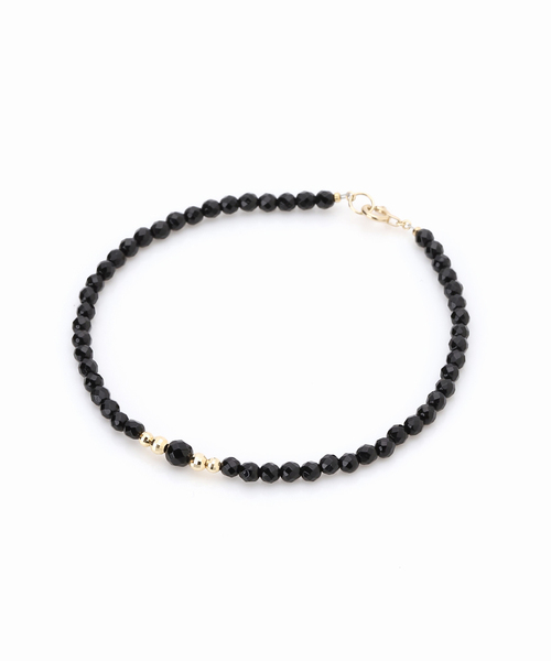 Lilas（リラ）の「ゴールドビーズ4Pオニキスブレスレット K10（ブレスレット・レディース・ゴールド・FREE）」の7枚目の写真