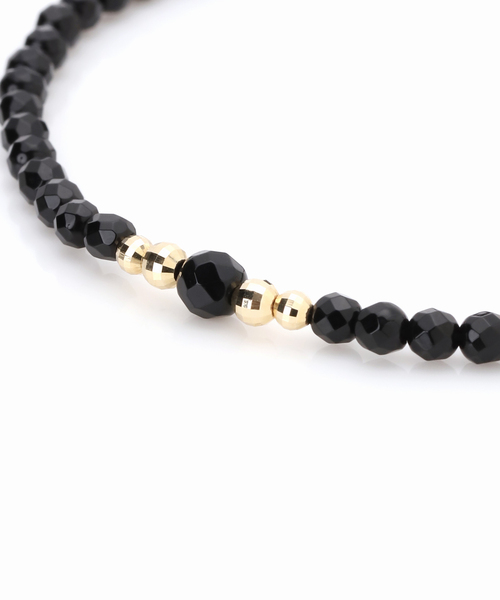 Lilas（リラ）の「ゴールドビーズ4Pオニキスブレスレット K10（ブレスレット・レディース・ゴールド・FREE）」の8枚目の写真