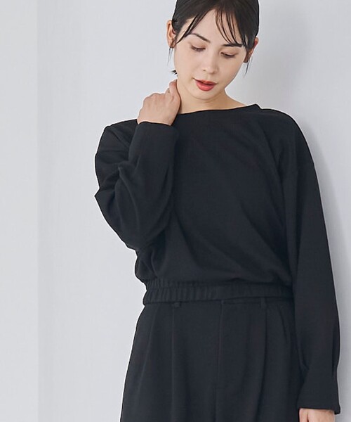 RONEL(ロネル)の「【防しわ/マシンウォッシュ】ネップジョーゼットツイストプルオーバー(Tシャツ/カットソー・レディース・ブラック/ライトブルー/ホワイト・S/M/L)」の2枚目の写真