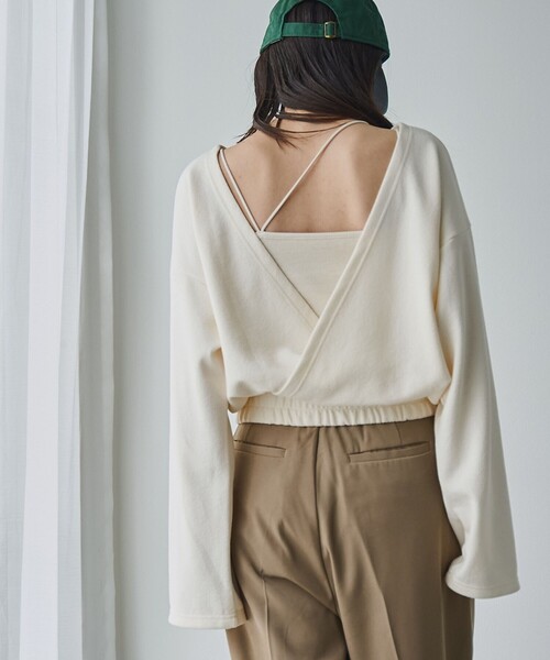 RONEL(ロネル)の「【防しわ/マシンウォッシュ】ネップジョーゼットツイストプルオーバー(Tシャツ/カットソー・レディース・ブラック/ライトブルー/ホワイト・S/M/L)」の6枚目の写真