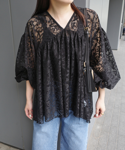 SLOBE IENA(スローブイエナ)の「QUIITO/キート LACE PO Q25S-P033(シャツ/ブラウス・レディース・ブラック・FREE)」の17枚目の写真