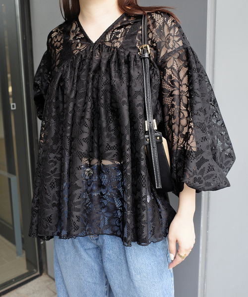 SLOBE IENA(スローブイエナ)の「QUIITO/キート LACE PO Q25S-P033(シャツ/ブラウス・レディース・ブラック・FREE)」の18枚目の写真