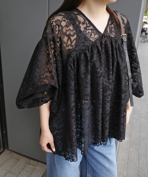 SLOBE IENA(スローブイエナ)の「QUIITO/キート LACE PO Q25S-P033(シャツ/ブラウス・レディース・ブラック・FREE)」の2枚目の写真
