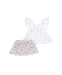 SLAP SLIP | 袖フリル花柄スカートタンキニ型スイムウェア(90~130cm)(水着)