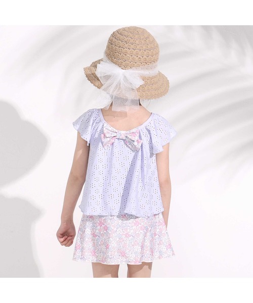 SLAP SLIP（スラップスリップ）の「袖フリル花柄スカートタンキニ型スイムウェア(90~130cm)（水着・キッズ・ブルー/ホワイト・90cm/100cm/110cm/120cm/130cm）」の21枚目の写真