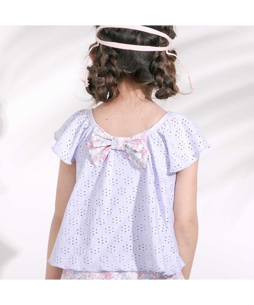 SLAP SLIP（スラップスリップ）の「袖フリル花柄スカートタンキニ型スイムウェア(90~130cm)（水着・キッズ・ブルー/ホワイト・90cm/100cm/110cm/120cm/130cm）」の19枚目の写真