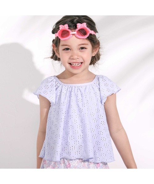 SLAP SLIP（スラップスリップ）の「袖フリル花柄スカートタンキニ型スイムウェア(90~130cm)（水着・キッズ・ブルー/ホワイト・90cm/100cm/110cm/120cm/130cm）」の18枚目の写真