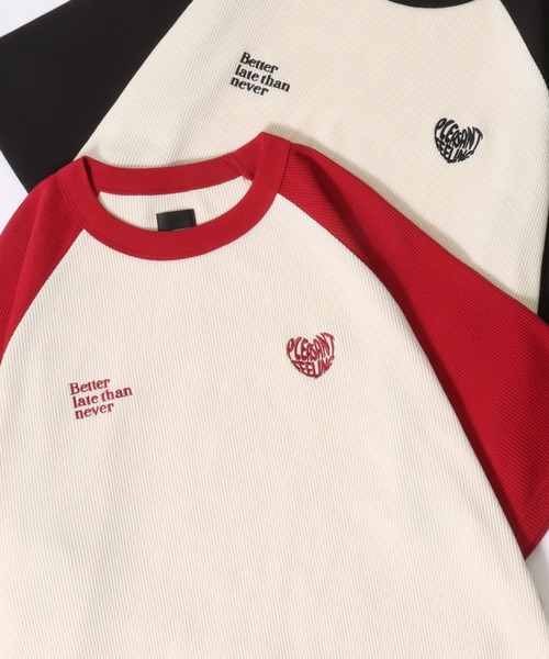Heart Logo Thermal Raglan Sleeve T-shirt/ハートロゴ ワン