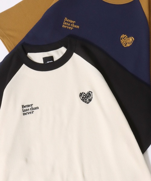 Heart Logo Thermal Raglan Sleeve T-shirt/ハートロゴ ワン