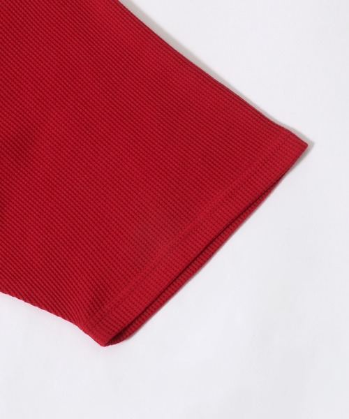 SITRY（シトリー）の「Heart Logo Thermal Raglan Sleeve T-shirt/ハートロゴ ワンポイント刺繍 オーバーサイズ ラグラン サーマル ワッフル 半袖Tシャツ レディース メンズ（Tシャツ/カットソー・メンズ・ホワイト×ブラック/ホワイト×レッド/ネイビー・M/L）」の11枚目の写真