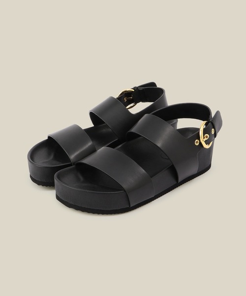 ROPE'(ロペ)の「スプリットレザーフットベッドサンダル(サンダル・レディース・ブラック/ベージュ・37/36.5/36/37.5)」の9枚目の写真