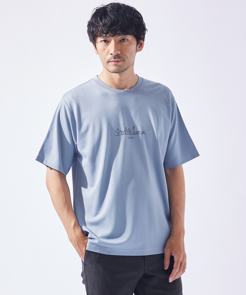 ABAHOUSE GRAY(アバハウスグレイ)の「【CITY】刺繍 ポンチ 半袖Tシャツ(Tシャツ/カットソー・メンズ・ホワイト/ブラック/ネイビー/グリーン/グレイッシュブルー・46/48)」の5枚目の写真