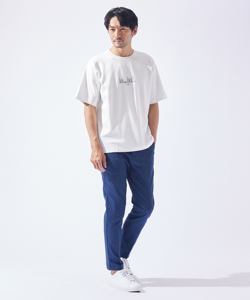 ABAHOUSE GRAY(アバハウスグレイ)の「【CITY】刺繍 ポンチ 半袖Tシャツ(Tシャツ/カットソー・メンズ・ホワイト/ブラック/ネイビー/グリーン/グレイッシュブルー・46/48)」の6枚目の写真