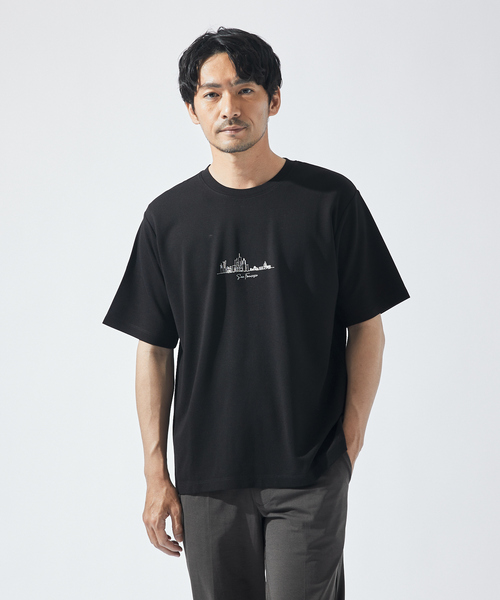 ABAHOUSE GRAY(アバハウスグレイ)の「【CITY】刺繍 ポンチ 半袖Tシャツ(Tシャツ/カットソー・メンズ・ホワイト/ブラック/ネイビー/グリーン/グレイッシュブルー・46/48)」の7枚目の写真