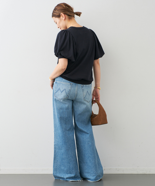 Deuxieme Classe(ドゥーズィエムクラス)の「【LOWER/ローヴァー】18G Gathered Sleeve Top(ニット/セーター・レディース・ネイビー・FREE)」の8枚目の写真