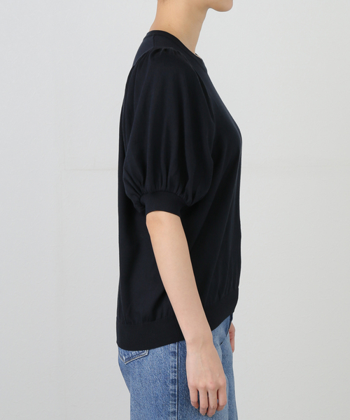 LOWER/ローヴァー】18G Gathered Sleeve Top（ニット/セーター