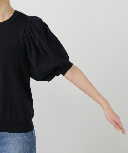 Deuxieme Classe(ドゥーズィエムクラス)の「【LOWER/ローヴァー】18G Gathered Sleeve Top(ニット/セーター・レディース・ネイビー・FREE)」の13枚目の写真