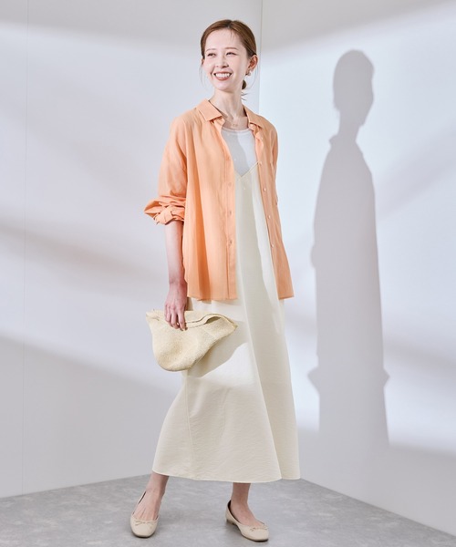 ROPE' PICNIC(ロペピクニック)の「【UVケア・遮熱】Comfort Seriesコンフォートシリーズ/Vネックキャミワンピース(ワンピース・レディース・ライトグリーン/ホワイト系その他/チャコールグレー・38)」の10枚目の写真