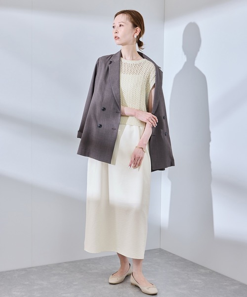 ROPE' PICNIC(ロペピクニック)の「【UVケア・遮熱】Comfort Seriesコンフォートシリーズ/Vネックキャミワンピース(ワンピース・レディース・ライトグリーン/ホワイト系その他/チャコールグレー・38)」の14枚目の写真