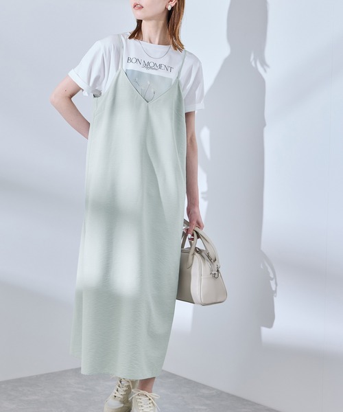 ROPE' PICNIC(ロペピクニック)の「【UVケア・遮熱】Comfort Seriesコンフォートシリーズ/Vネックキャミワンピース(ワンピース・レディース・ライトグリーン/ホワイト系その他/チャコールグレー・38)」の15枚目の写真