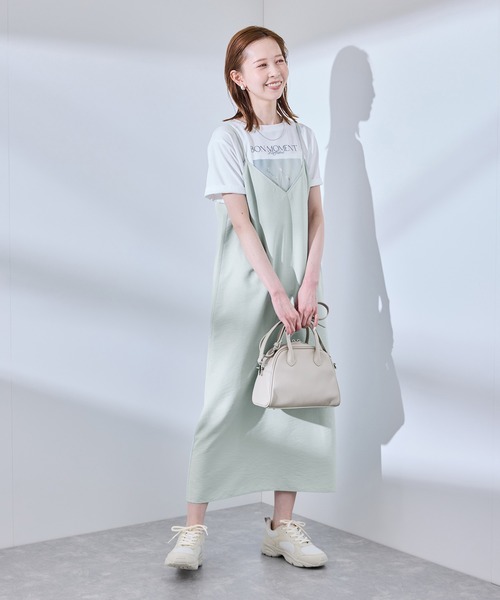 ROPE' PICNIC(ロペピクニック)の「【UVケア・遮熱】Comfort Seriesコンフォートシリーズ/Vネックキャミワンピース(ワンピース・レディース・ライトグリーン/ホワイト系その他/チャコールグレー・38)」の16枚目の写真