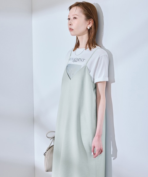 ROPE' PICNIC(ロペピクニック)の「【UVケア・遮熱】Comfort Seriesコンフォートシリーズ/Vネックキャミワンピース(ワンピース・レディース・ライトグリーン/ホワイト系その他/チャコールグレー・38)」の19枚目の写真