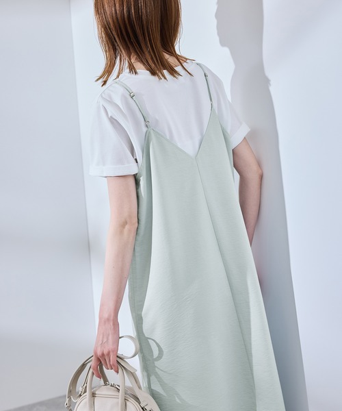 ROPE' PICNIC(ロペピクニック)の「【UVケア・遮熱】Comfort Seriesコンフォートシリーズ/Vネックキャミワンピース(ワンピース・レディース・ライトグリーン/ホワイト系その他/チャコールグレー・38)」の20枚目の写真