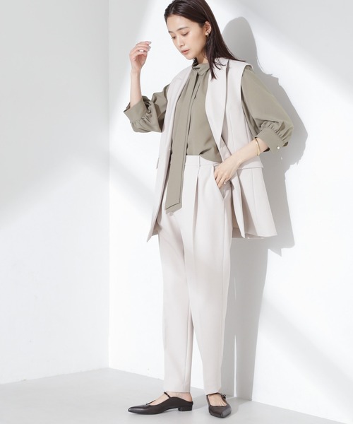 NANO universe（ナノユニバース）の「ボウタイ取り外し可2wayブラウス（シャツ/ブラウス・レディース・ブルー/グリーン系その他4/アイボリー・FREE）」の9枚目の写真