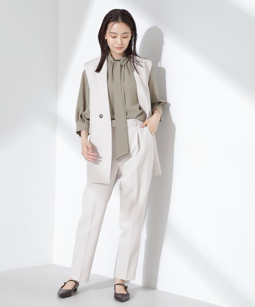 NANO universe（ナノユニバース）の「ボウタイ取り外し可2wayブラウス（シャツ/ブラウス・レディース・ブルー/グリーン系その他4/アイボリー・FREE）」の10枚目の写真