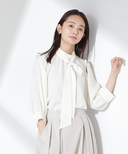 NANO universe（ナノユニバース）の「ボウタイ取り外し可2wayブラウス（シャツ/ブラウス・レディース・ブルー/グリーン系その他4/アイボリー・FREE）」の15枚目の写真