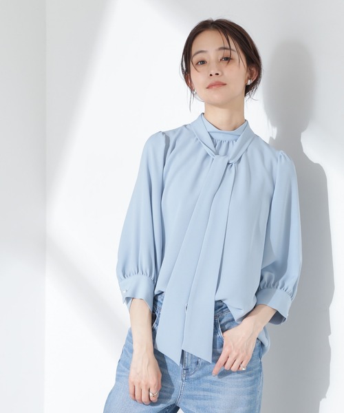 NANO universe（ナノユニバース）の「ボウタイ取り外し可2wayブラウス（シャツ/ブラウス・レディース・ブルー/グリーン系その他4/アイボリー・FREE）」の21枚目の写真