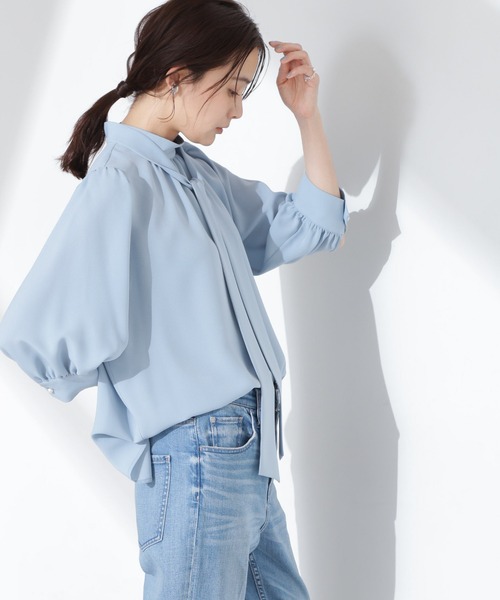 NANO universe（ナノユニバース）の「ボウタイ取り外し可2wayブラウス（シャツ/ブラウス・レディース・ブルー/グリーン系その他4/アイボリー・FREE）」の22枚目の写真