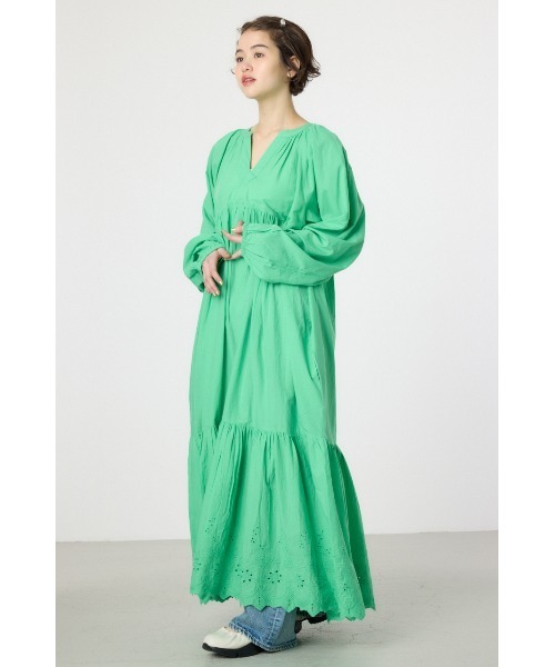 RODEO CROWNS WIDE BOWL（ロデオクラウンズワイドボウル）の「コットンレーススカラップワンピース（ワンピース・レディース・ブラウン/オフホワイト/グリーン・FREE）」の10枚目の写真