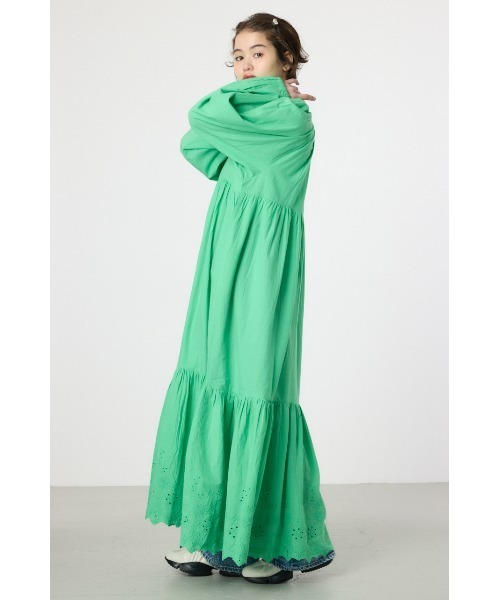 RODEO CROWNS WIDE BOWL（ロデオクラウンズワイドボウル）の「コットンレーススカラップワンピース（ワンピース・レディース・ブラウン/オフホワイト/グリーン・FREE）」の11枚目の写真