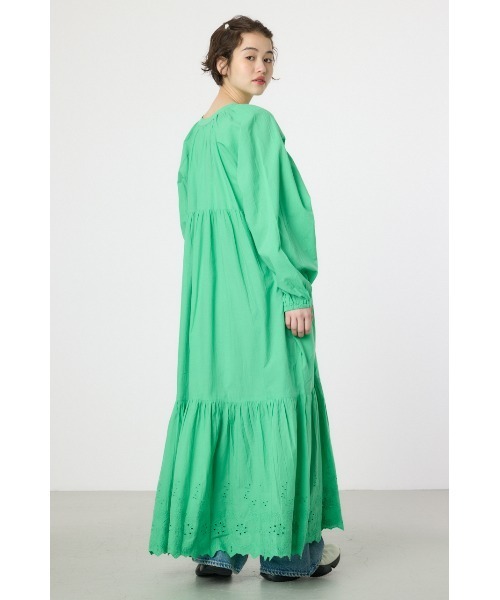 RODEO CROWNS WIDE BOWL（ロデオクラウンズワイドボウル）の「コットンレーススカラップワンピース（ワンピース・レディース・ブラウン/オフホワイト/グリーン・FREE）」の13枚目の写真