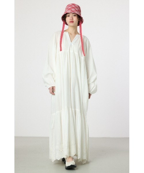 RODEO CROWNS WIDE BOWL（ロデオクラウンズワイドボウル）の「コットンレーススカラップワンピース（ワンピース・レディース・ブラウン/オフホワイト/グリーン・FREE）」の15枚目の写真