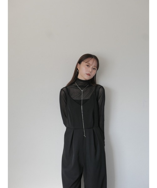 Reurie'(レウリィ)の「オリジナルタックサロペットパンツ / オールインワン ロンパース シンプル オケージョン お呼ばれコーデ オフィスカジュアル セレモニー(つなぎ/オールインワン・レディース・ブラック/ベージュ・FREE)」の14枚目の写真