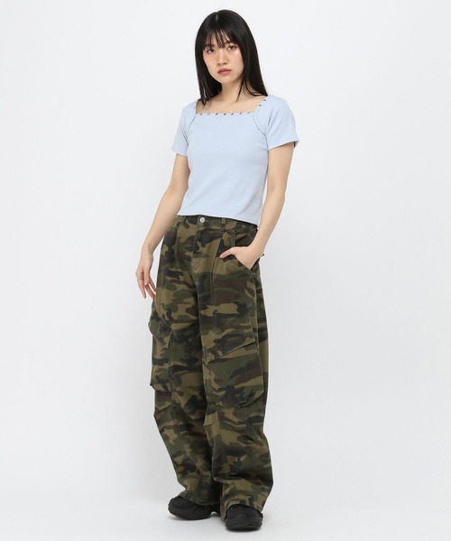 3.3 Field Trip (3.3フィールドトリップ)の「3.3 Field Trip/スクエアネックポイントT(Tシャツ/カットソー・レディース・ブラック/ブルー/アイボリー・FREE)」の21枚目の写真