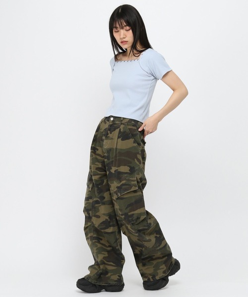 3.3 Field Trip (3.3フィールドトリップ)の「3.3 Field Trip/スクエアネックポイントT(Tシャツ/カットソー・レディース・ブラック/ブルー/アイボリー・FREE)」の22枚目の写真