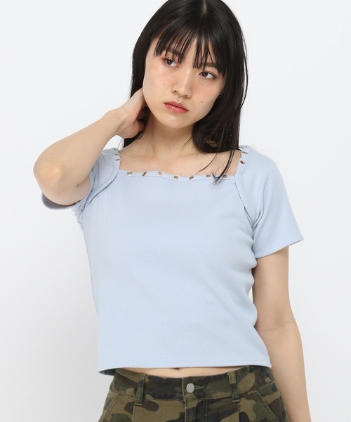 3.3 Field Trip (3.3フィールドトリップ)の「3.3 Field Trip/スクエアネックポイントT(Tシャツ/カットソー・レディース・ブラック/ブルー/アイボリー・FREE)」の13枚目の写真