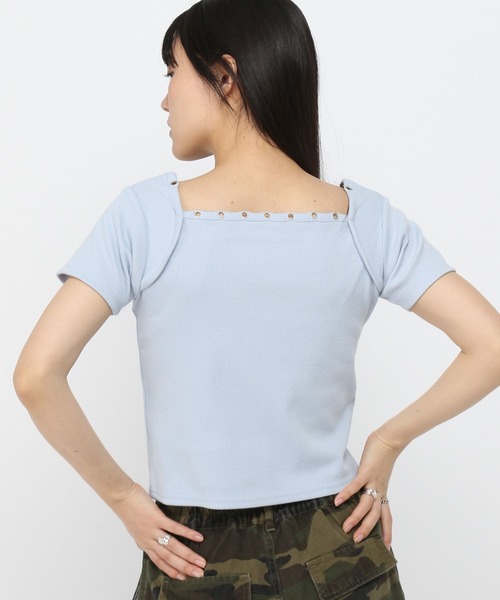 3.3 Field Trip (3.3フィールドトリップ)の「3.3 Field Trip/スクエアネックポイントT(Tシャツ/カットソー・レディース・ブラック/ブルー/アイボリー・FREE)」の15枚目の写真